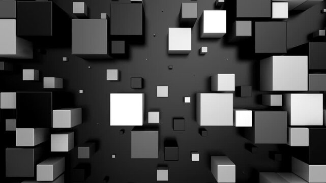 Background of Cubes. Abstract motion, loop, 3d rendering, 4k resolution
