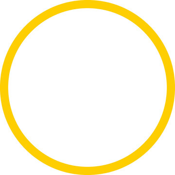 Yellow Circle Outline Frame Vector Icon Symbol