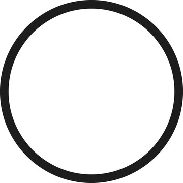 Black Circle Outline Vector Icon Simple Round Frame Ring Symbol