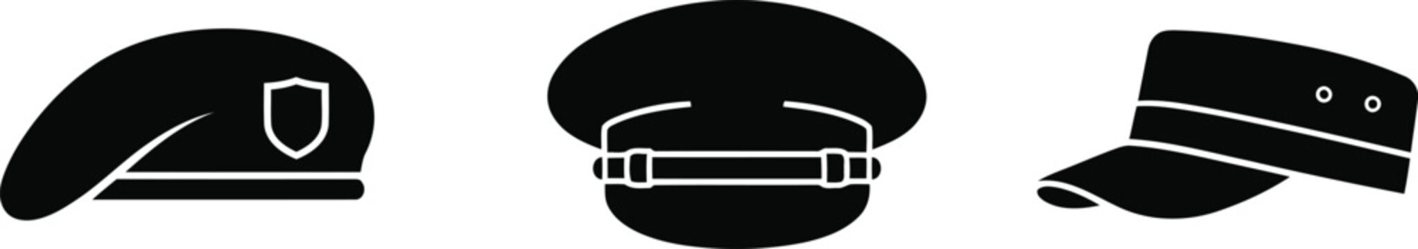 black and white police hats for law enforcement and security services Veterans Day
