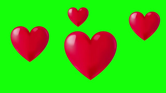 red heart with green background animation