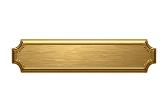 Ornate blank gold plaque with decorative corners