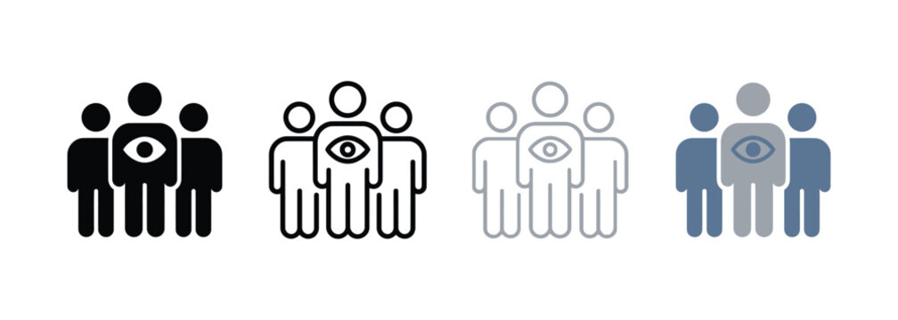 Group icons showing surveillance with different color styles