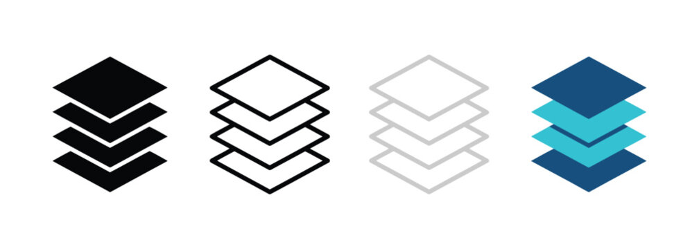 Stacked Colorful Geometric Shapes in Layered Design Format