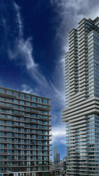 Rotterdam City Skyline with Blue Sky 