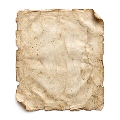 Fototapeta premium Vintage Old Parchment Paper Texture Isolated on Transparent Background