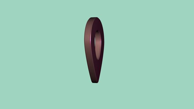 A realistic icon representing a map location.
A shiny 3D model of a geolocation icon.