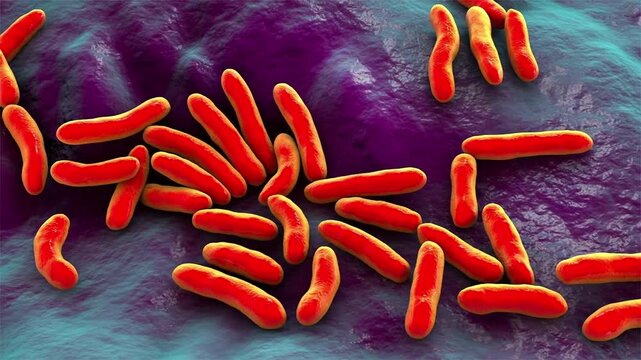 Bifidobacteria, 3D animation illustrating clinically relevant probiotic bacteria of the human gut microbiota associated with digestive health and immune balance.