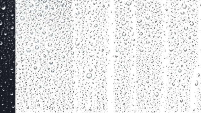 Rain water drops glass crisp rainy overlay on png transparent background with realistic water droplet texture for design composition and mockup