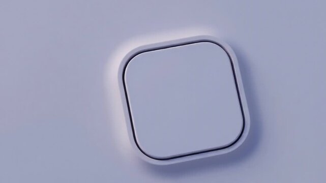 Neumorphic user interface button pressing inward with realistic shadow and depth animation