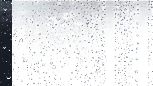 Rain water drops glass sparkling rainy overlay on png transparent background with realistic water droplet texture for design composition and mockup