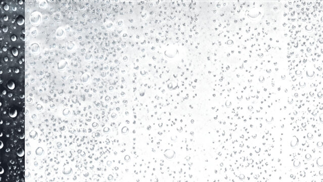 Rain water drops glass textured rainy overlay on png transparent background with realistic water droplet texture for design composition and mockup