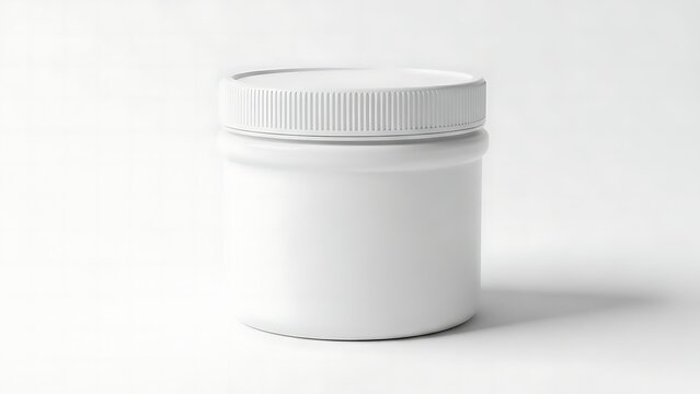 A white plastic container with a screw on lid