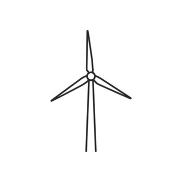 Wind Turbine Outline Vector Icon