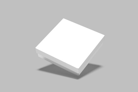 Realistic White Package Box Mockup Design Blank Icon