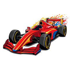 Obraz premium formula one race car speeding away on track