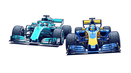 Obraz premium formula one race car speeding away on track