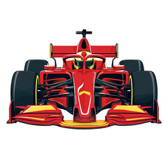 Obraz premium formula one race car speeding away on track