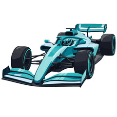 Obraz premium formula one race car speeding away on track