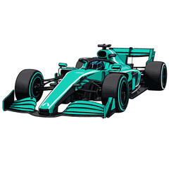 Obraz premium formula one race car speeding away on track