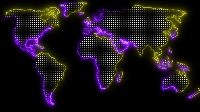 digital map of planet earth with electronic lights global communication technology concept Generative