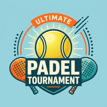 Ultimate Padel Tournament Emblem Design Vibrant