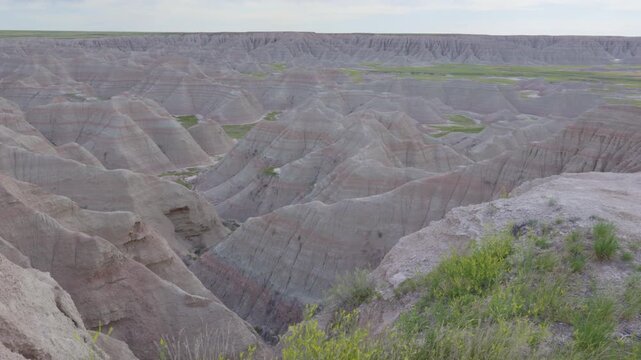 Painted desert landscape in Badlands National Park