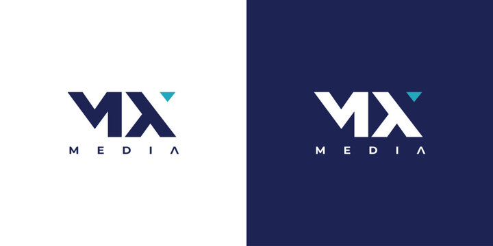 Strong and modern letter MX initials logo design