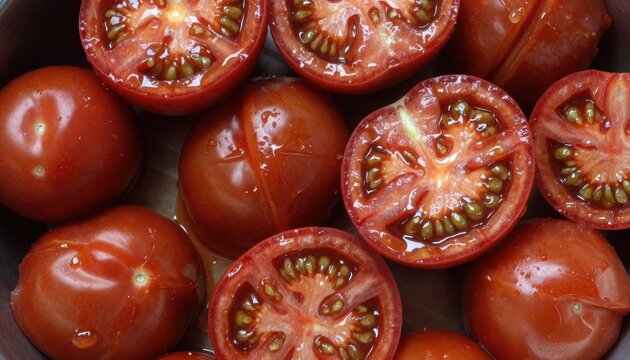 Vibrant ripe tomatoes arranged in a bowl perfect for cooking and promoting healthy eating habits