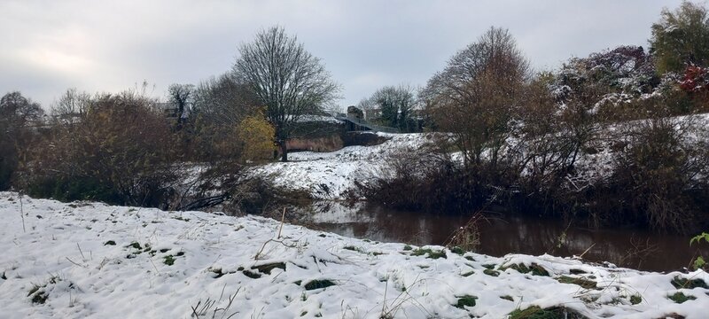 Winter scene at Holt, Wrexham.