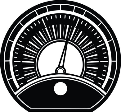 Classic speedometer gauge on black background