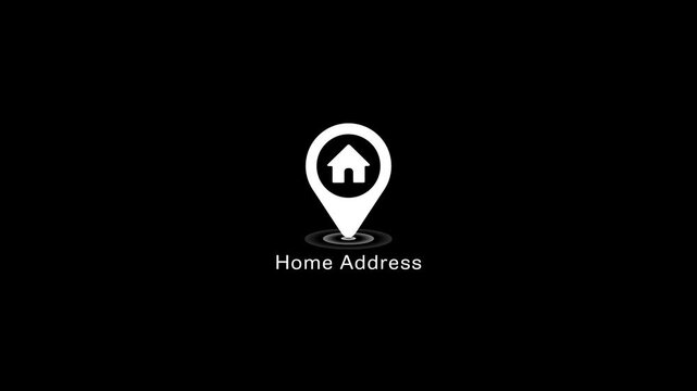 Minimalist home address map pin animation for real estate and navigation apps location