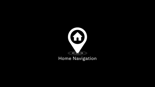 Home navigation map pin animation for real estate and property apps location