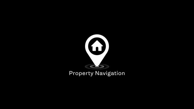 Property navigation animation for real estate apps and digital maps location
