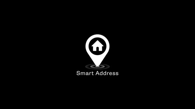 Smart address location pin animation real estate and navigation concept house navigation property