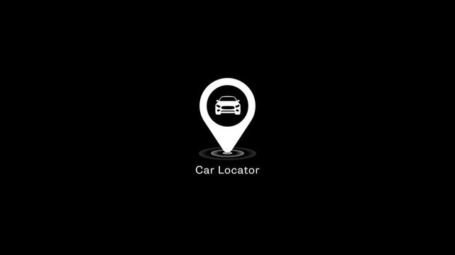 Car locator map pin animation gps navigation and vehicle tracking concept