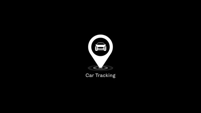 Car tracking gps location animation automotive navigation and fleet management concept