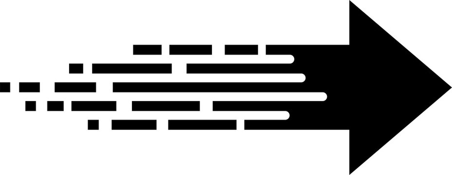 Modern arrow with binary code tail isolated on transparent background PNG