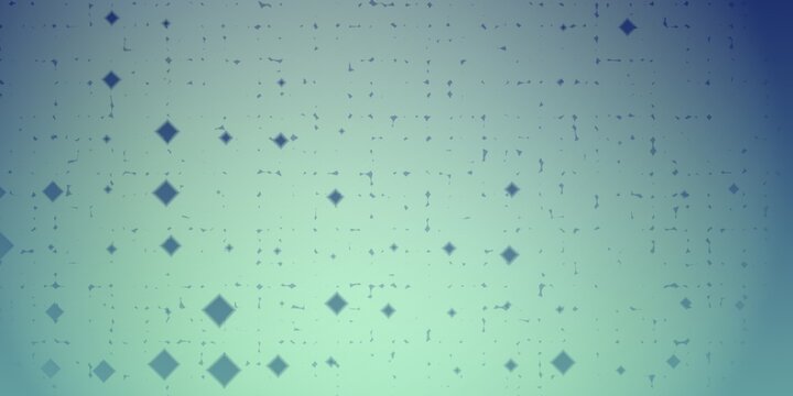 Moody green background with scattered pixelated circles and diamonds creating subtle depth and visual interest. Grunge undertone adds sophistication. 