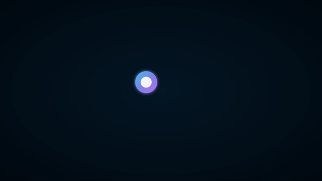 Abstract atomic orbitals and glowing particle motion background: science and technology concept animation 4k