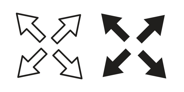 Expand arrows icon vector logos series. EPS10