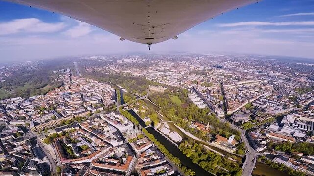 Zeppelinflug &uuml;ber Deutsches Museum und den Osten M&uuml;nchens
