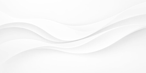 Obraz premium White wave modern abstract background design featuring smooth curved lines, flowing paper style layers, elegant digital wave sculpture texture and minimalist banner layout.