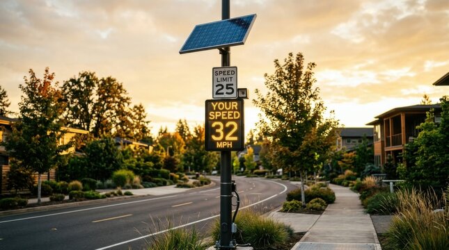 Solar Powered Speed Sign Warns Drivers Of Traffic Laws