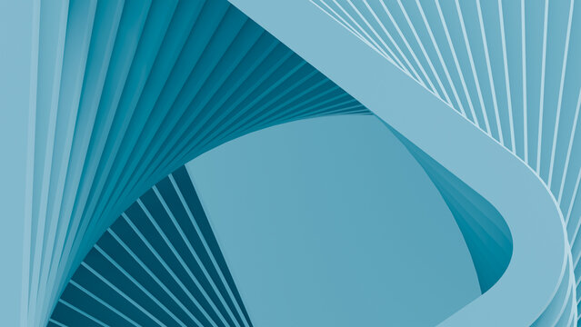 Abstract Blue Wave Pattern with Repeating Curved Lines and Futuristic 3D Depth