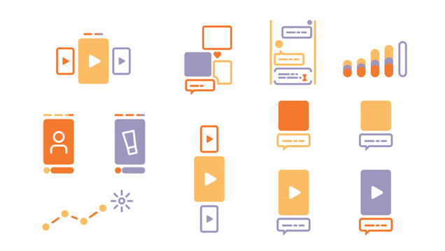 social media manager icon set
