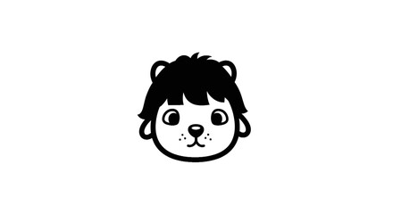 Cute cartoon lion head with mane © muri