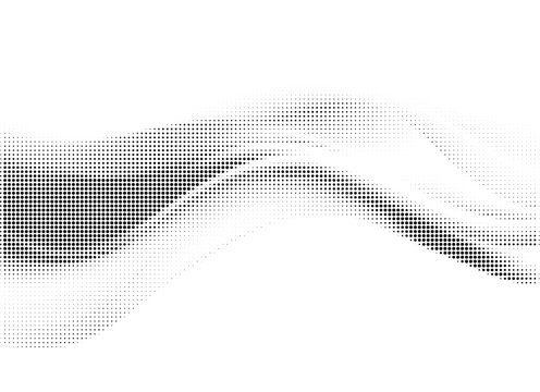 Halftone stipple effect bitmap abstract wave gradient curved background