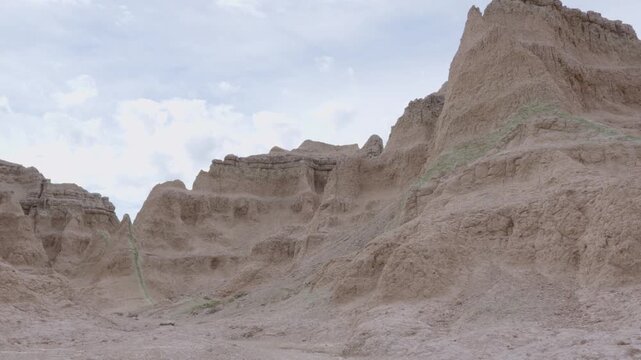 Overlook of dramatic formations at Badlands National Park