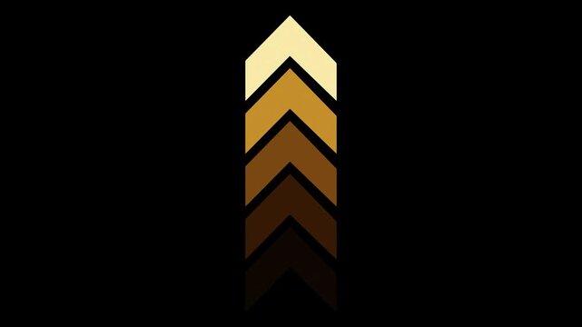 Earth tone gradient stack of arrow chevron icons pointing upwards upward